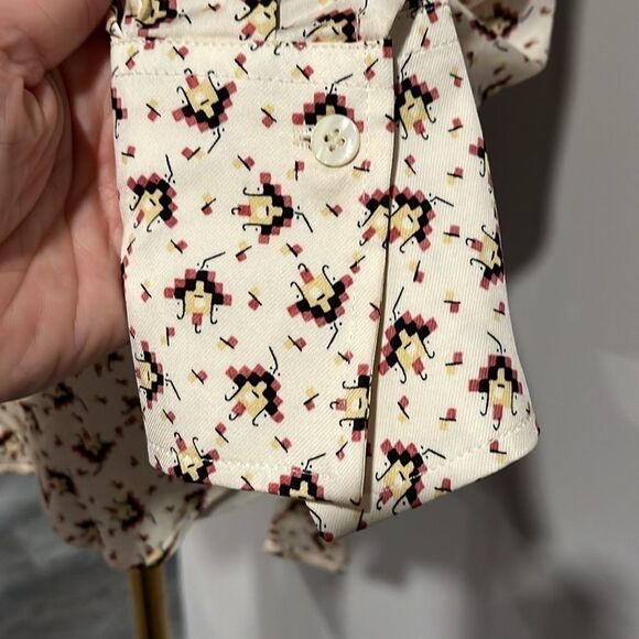 Reiss NWOT Pia Printed Geometric half button up - 2 ($228) - Picture 8 of 15